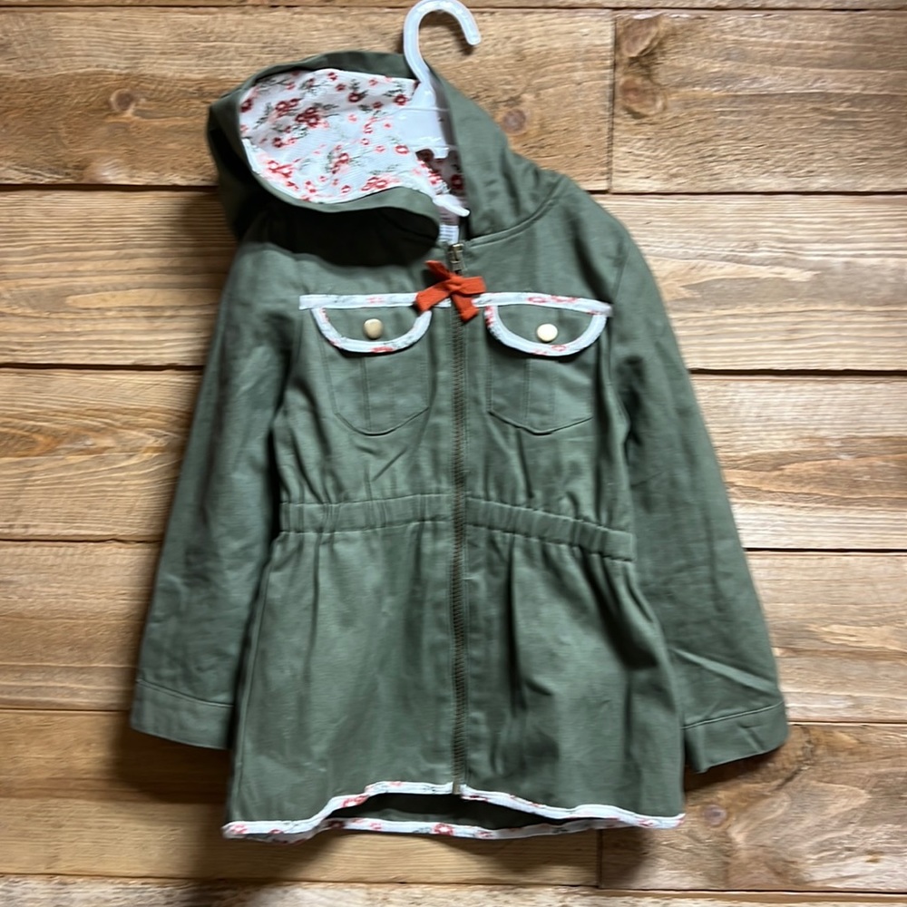 Little Lass olive green jacket, size 6